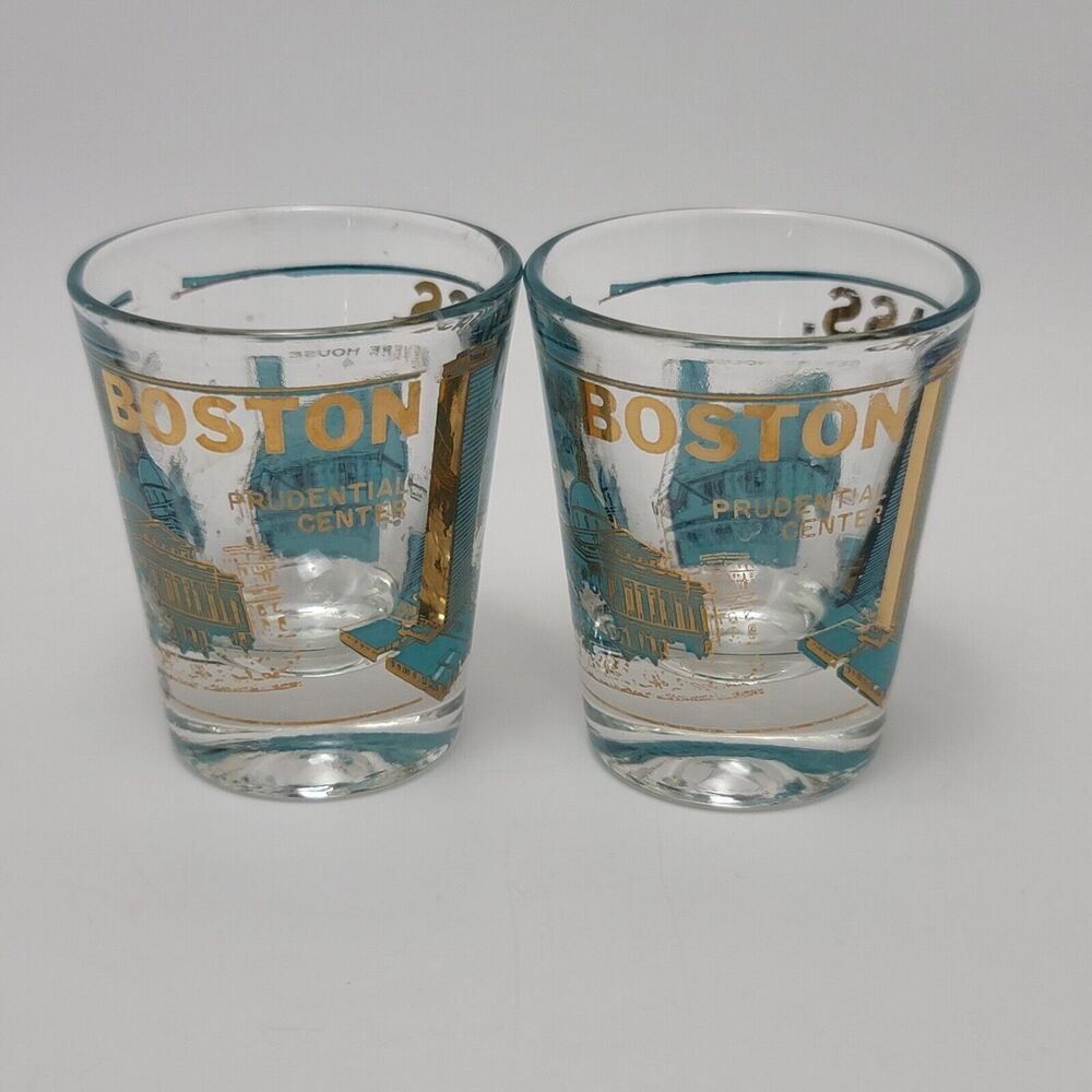 2 Boston Mass Prudential Center Souvenirs Shot Glasses